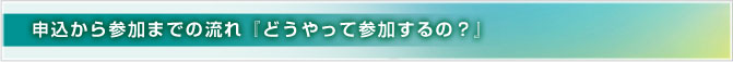 申込みから参加までの流れ「どうやってさんかするの？」